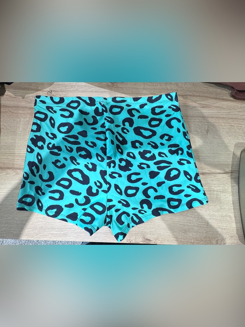 Women’s Black & Teal Leopard Tankini Swim Set - Picture 9 of 16